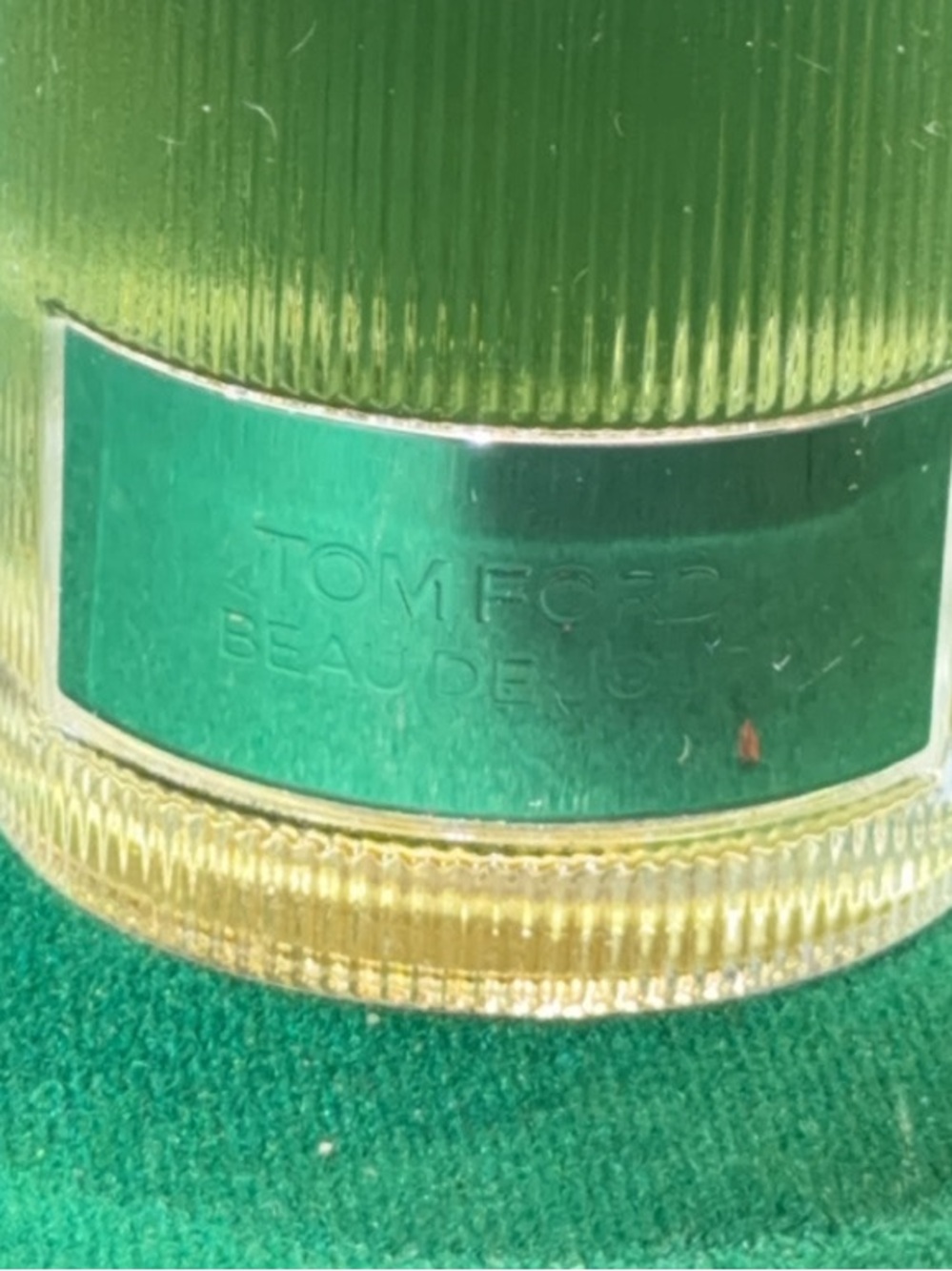 Tom Ford Beau De Jour Bottle in Green and Gold Accents